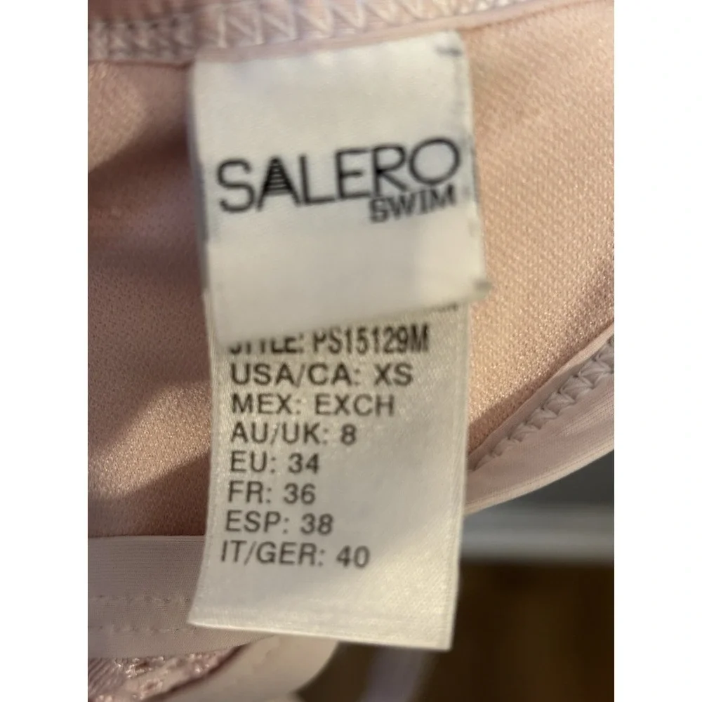 SALERO Baby‎ Pink Eyelet Triangle Bikini Top XS Beach Pool Resort